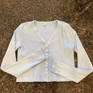 Brandy Melville light blue button down cardigan